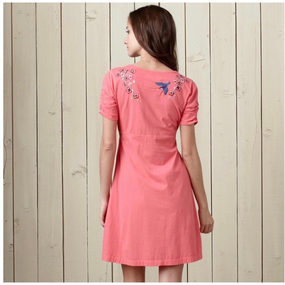 Johnny Was Dress Small Boho Cottage Core Embroidered Bird Floral Flirty … - Picture 2 of 10